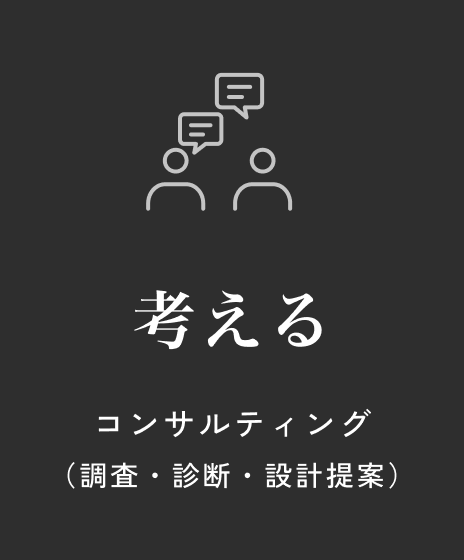 考える（コンサルティング）（調査・診断・設計提案）